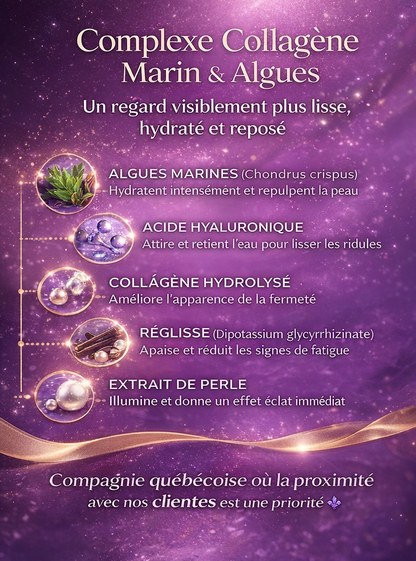 Masque pour les yeux au collagène & algues.Hydratation intense